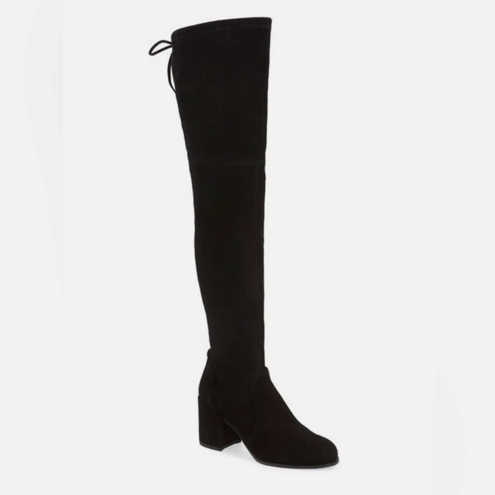 Stuart Weitzman Black Over-The-Knee Block Heel Boots